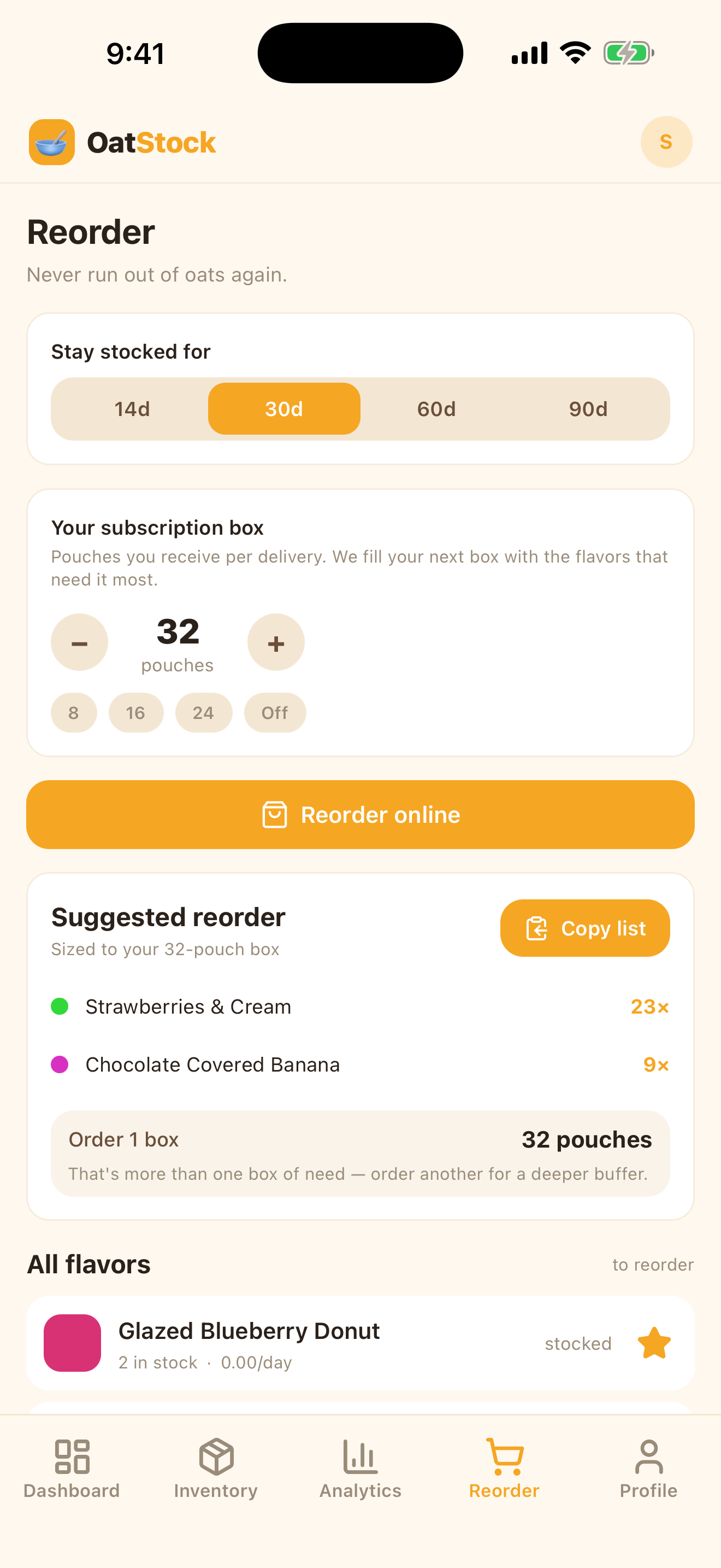 Smart reorder